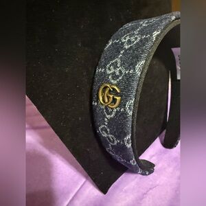 Fashion Gucci Blue Jean and Gold Women's Headband